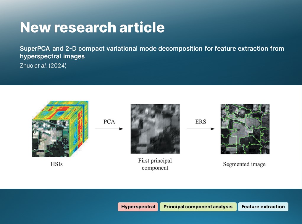 IJRemoteSensing's tweet photo. 🔔 New article: 

Zhuo et al. propose a 2D, superpixelwise #PrincipalComponentAnalysis (#SuperPCA) dimension reduction method for #hyperspectral image #FeatureExtraction.

🔗 https://t.co/W2SM68NOHv

#IJRS #RemoteSensing #HSI #PCA https://t.co/Cg7w4F871z