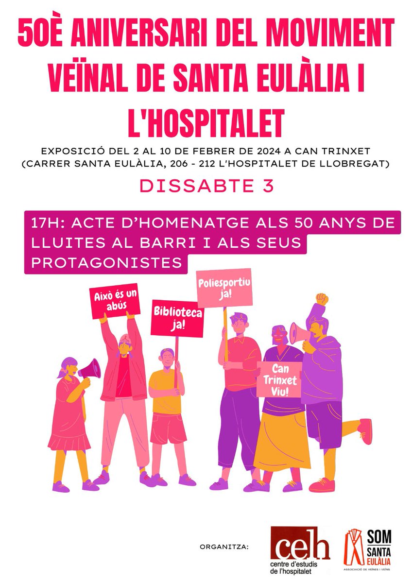 Super interessant escoltar la veu de totes les persones que d' una manera o altra han participat del #MovimentVeïnal a #SantaEulalia. Com s'ha dit a la trobada, tot allò que es veu, i el que no es veu, és gràcies a la lluita veïnal.
#MigSegleLluitant
#50AnysMovinentVeïnal