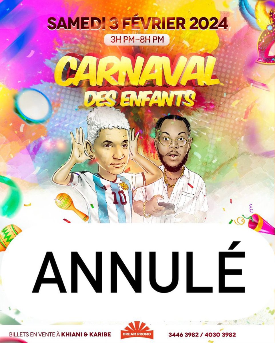 TICKETmaghaiti's tweet image. #CarnavalDesEnfants #Annulé
