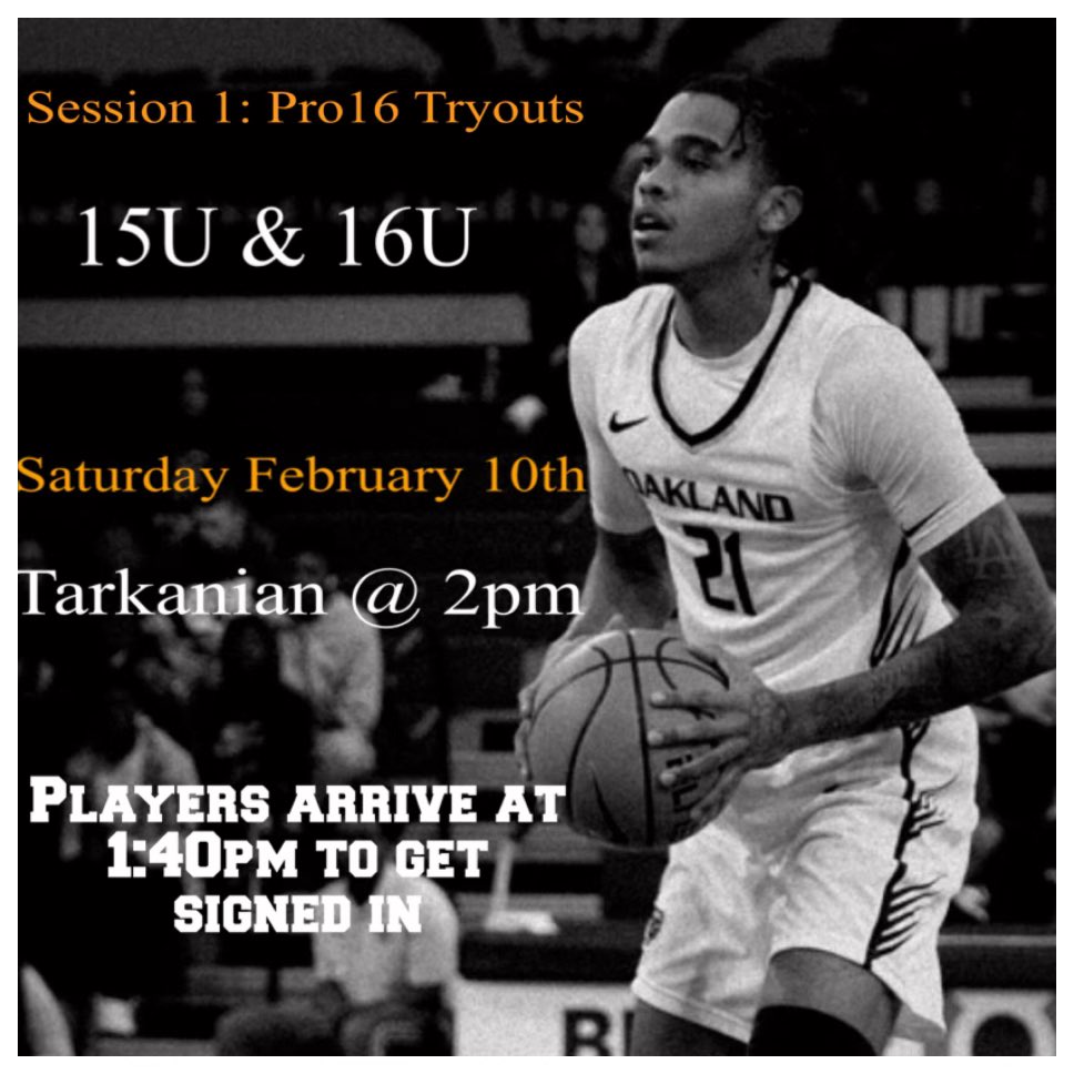 Session 1 :Pro16 Tryouts 
Location 📍: Tarkanian Basketball Academy

Day: Saturday 
Date: February 10th at 2pm 
<a href="/PRO16League/">PRO16/NXTPRO League</a> 

#Knickboyz #PumaHoops