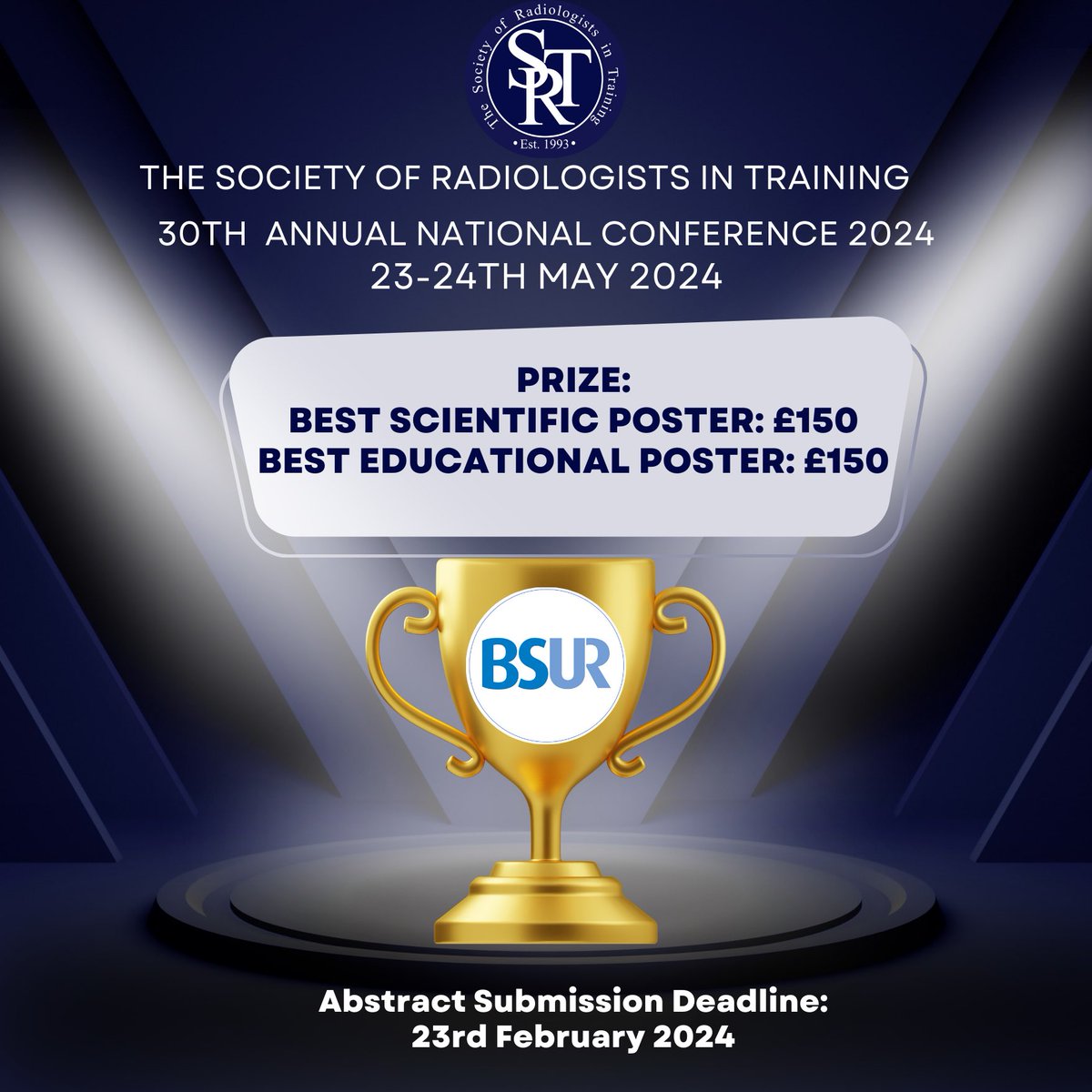 The Society of Radiologists in Training (@_the_srt) on Twitter photo Category is:
⭐️ Urogenital Radiology ⭐️
Submit your abstract now for a chance to win a national prize certificate and 2x £150 cash prizes for the best scientific and educational posters sponsored by <a href="/BSUroRad/">The British Society of Urogenital Radiology</a>!
thesrt.co.uk/abstractguidel… Category is:
⭐️ Urogenital Radiology ⭐️
Submit your abstract now for a chance to win a national prize certificate and 2x £150 cash prizes for the best scientific and educational posters sponsored by <a href="/BSUroRad/">The British Society of Urogenital Radiology</a>!
thesrt.co.uk/abstractguidel…
