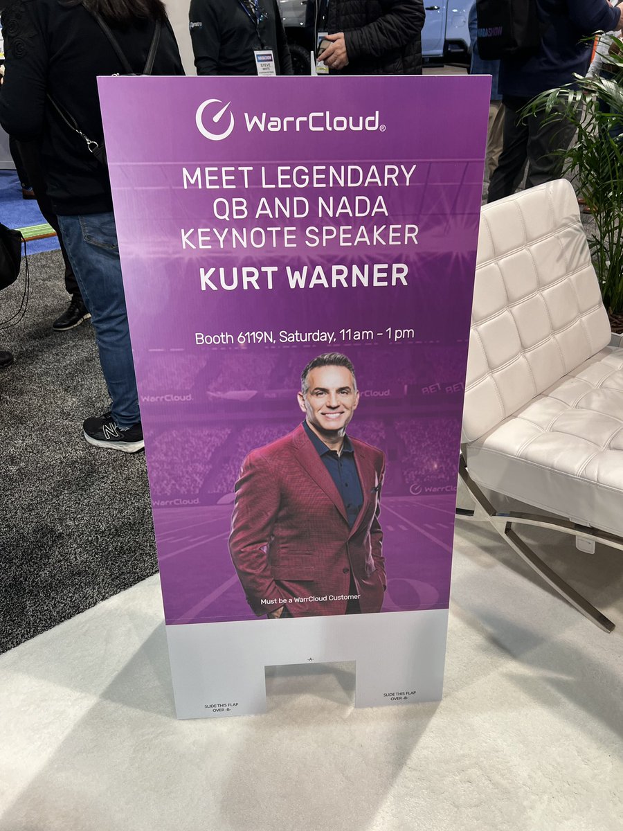 Come meet Kurt Warner from 11-1pm at WarrCloud’s booth 6119N!