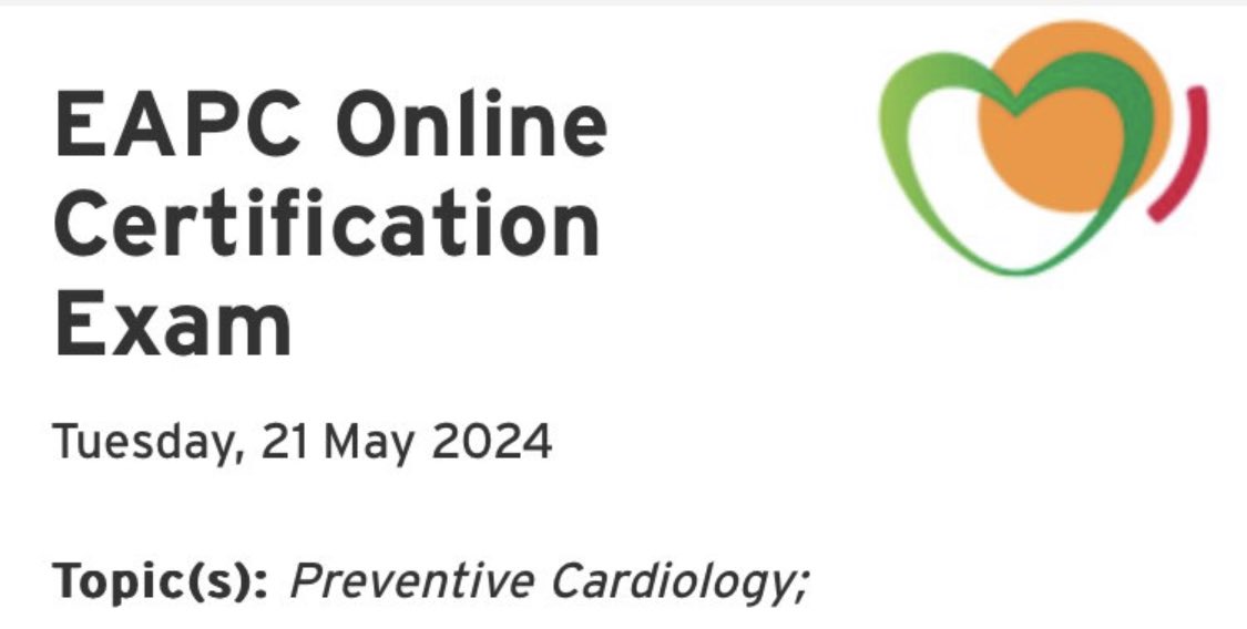Do you know your cardiac #prevention? Can u convince others you do? What better than taking the EAPC Certification exam & become an @escardio ESC Certified physician/ cardiologist or allied health professional??!! IMPROVING KNOWLEDGE EXAM DAY: 21 May 2024 escardio.org/Education/Care