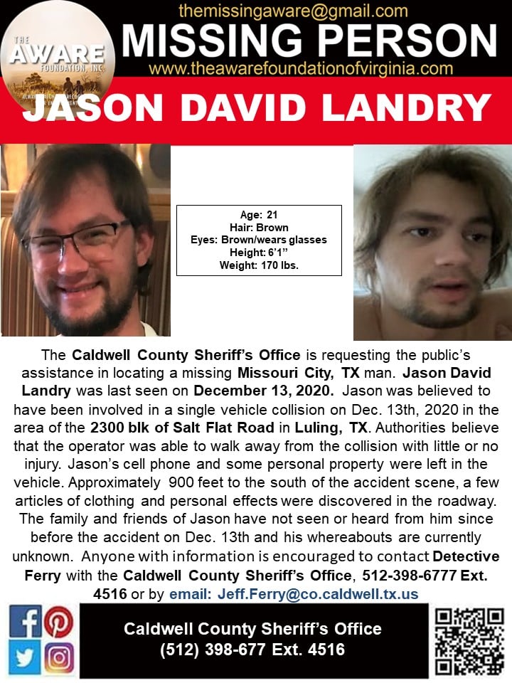 #NationalMissingPersonsDay 
#StillMissing #JasonLandry #Texas