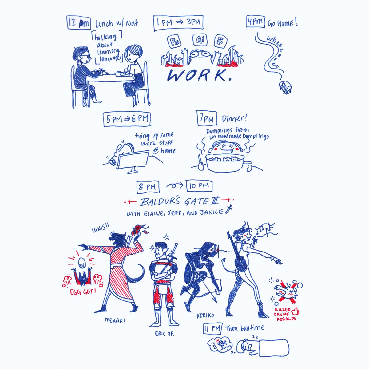 2024 hourlies! realized that I had some similar events happening from the prev year 🤔 some things just stay constant tho!