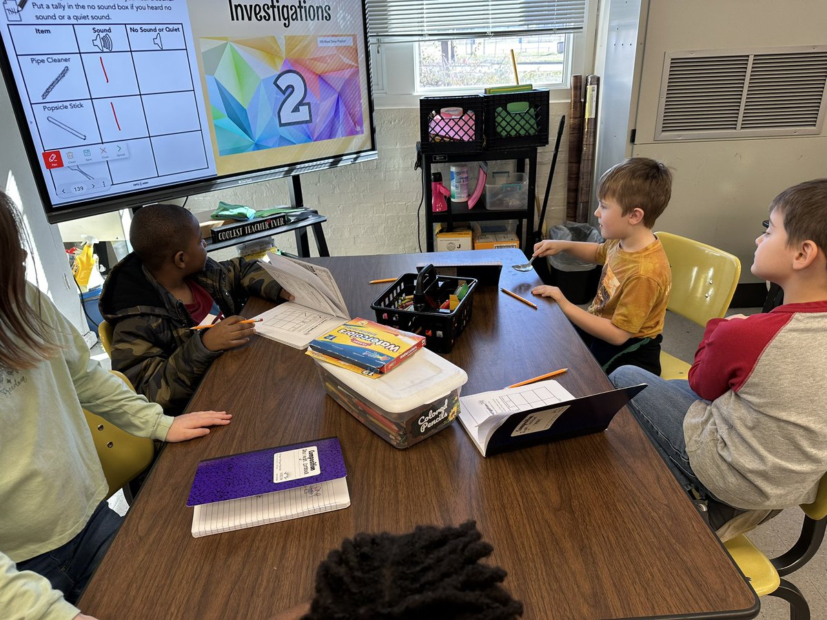 educatorshoats's tweet photo. First graders at PC experimented with sound yesterday! We went through the scientific method to determine which object would have the loudest sound 🤗! #GiftedLearning #GSCSScholars https://t.co/pINO8n3JEe