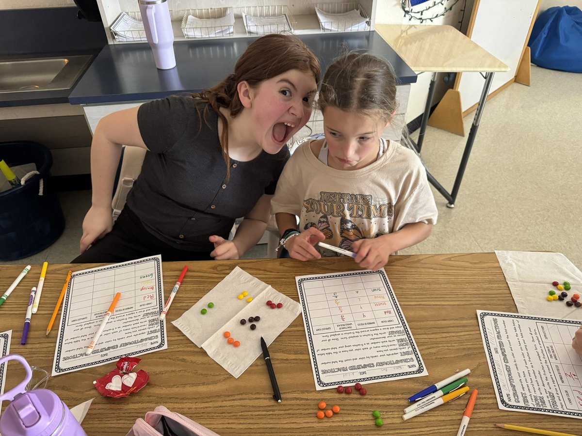 Ms_Terrazas's tweet photo. They enjoyed simplifying fractions using Skittles this week!! Although I do think they enjoy any opportunity for extra sugar. 😆 https://t.co/1b0BmvaWuS