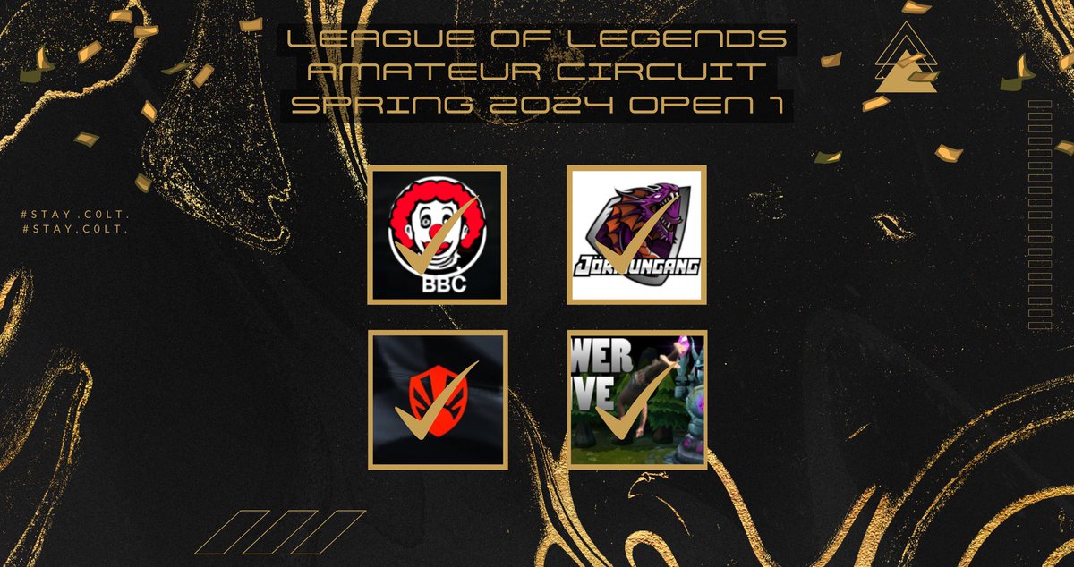 C0LT Esports (@c0lt_esports) on Twitter photo Our debut in the <a href="/EliteSeriesLOL/">Orange Elite Series: League of Legends</a> Amateur Spring, and what a debut it was! The only team left undefeated, we hope to maintain this tomorrow!
Game 1: vs BelgianBanterClowns
Game 2: vs @JMGG_wp Academy
Game 3: vs <a href="/AuroraGamingBE/">Aurora</a> Academy
Game 4: vs 24/7 Tower Dive
#StayC0LT π« Our debut in the <a href="/EliteSeriesLOL/">Orange Elite Series: League of Legends</a> Amateur Spring, and what a debut it was! The only team left undefeated, we hope to maintain this tomorrow!
Game 1: vs BelgianBanterClowns
Game 2: vs @JMGG_wp Academy
Game 3: vs <a href="/AuroraGamingBE/">Aurora</a> Academy
Game 4: vs 24/7 Tower Dive
#StayC0LT π«