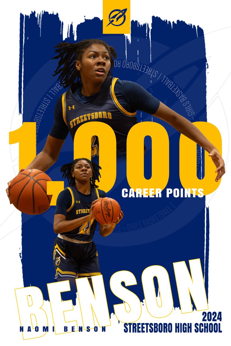 JLRSports's tweet photo. Congrats to Streetsboro junior Naomi Benson on reaching the 1,000-point mark in this afternoon's victory over Chagrin Falls!

And thanks to Darren Ekron for the great graphic, which includes some great shots by Nick McLaughlin!

@RocketAthletic1 @1RocketAD1 @Boro_GirlsBball https://t.co/Dabfgzk9GN