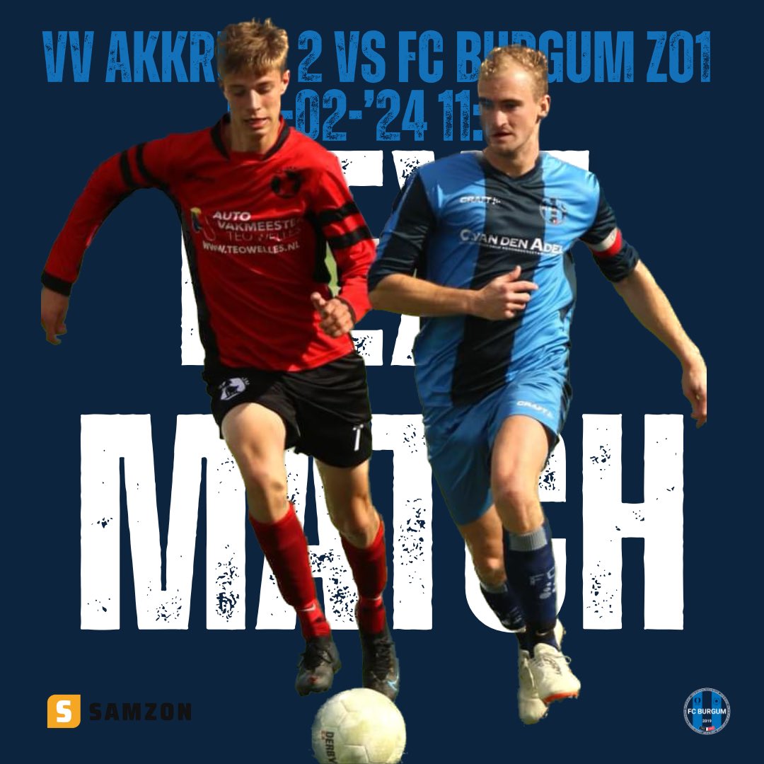fcburgumzo1's tweet photo. Morgenochtend om 11:00 spelen wij in en tegen @vvakkrum 2! Wij kunnen alle support gebruiken, oant moarn !! #zondagvoetbal #res3eklasse #gasgeven https://t.co/QLDNHcU28p