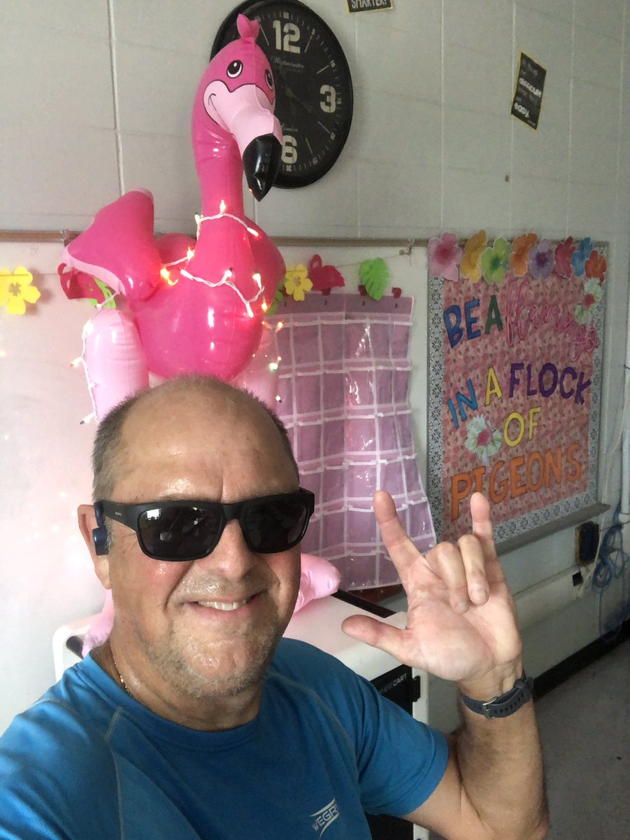 JefRuns's tweet photo. A Cuckoo and a Flamingo! #Wegrynd #RunLuv https://t.co/IXlFmp2CGl