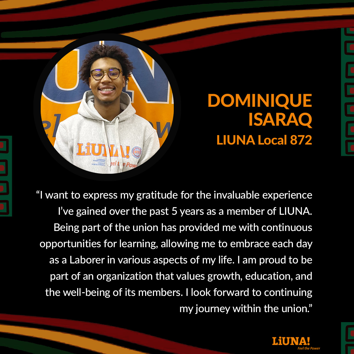 LIUNAmidwest's tweet photo. #BlackHistoryMonth continues and so does our celebration of Black Americans' contributions to #UnionPower & #LIUNA!
Today, meet Dominique Isaraq, from Local 872 in Las Vegas, NV.
#BHM #BHM2024 #Local872 #Nevada #FeelThePower https://t.co/VzCZd8y7t8