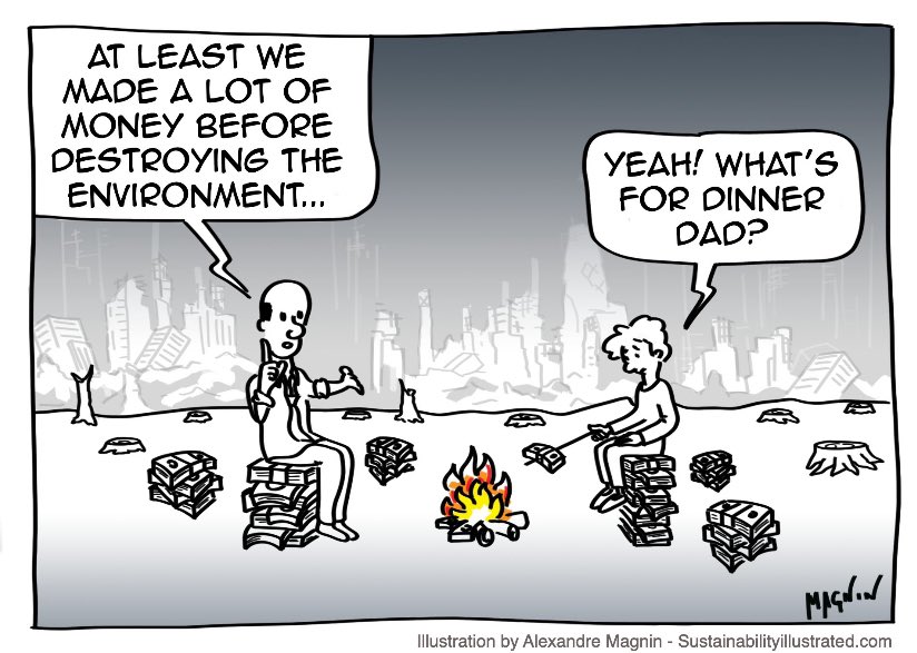 One of the most maddening things about modern lifestyle in a so-called “developed” country is knowing that we are literally in the process of fulfilling this prophecy every day. It doesn’t have to be that way. #LessIsMore #SteadyStateEconomy