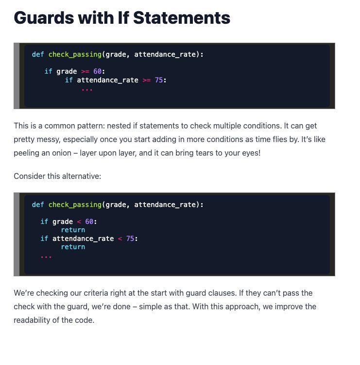 jimmykoppel's tweet photo. This New Year, take small steps to tidy your code
That's the theme of Kent Beck's "Tidy First"
It prescribes 16 "tidyings" you can do right now to clean up your code. I'll post one daily
The first:
Use early returns to flatten guard clauses
"Only one return" is so 1985 https://t.co/GAqwWKZjes