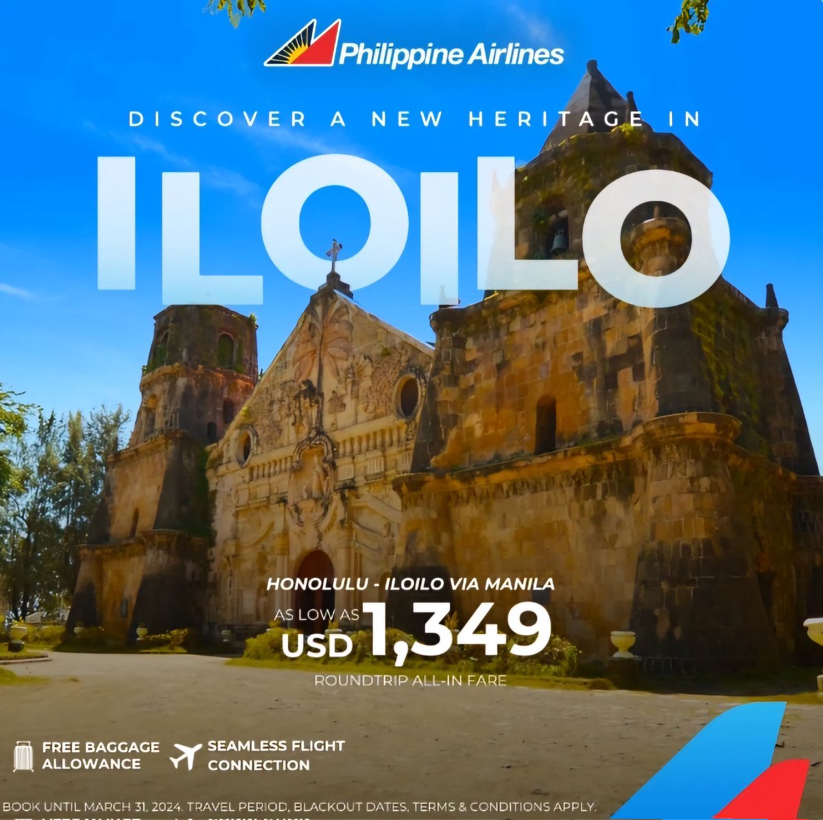 JTBUSA_Honolulu's tweet photo. Discover Iloilo - come by JTB USA Honolulu at @AlaMoanaCenter and we'll get you in the air on Philippine Airlines! 🇵🇭 🤙
👉 https://t.co/RRYgDwdRPw
#iloilo #visitiloilo #Philippines #itsmorefuninthephilippines #flypal #philippineairlines #alamoana #AlaMoanaCenter #travel https://t.co/UejAPwuxUe