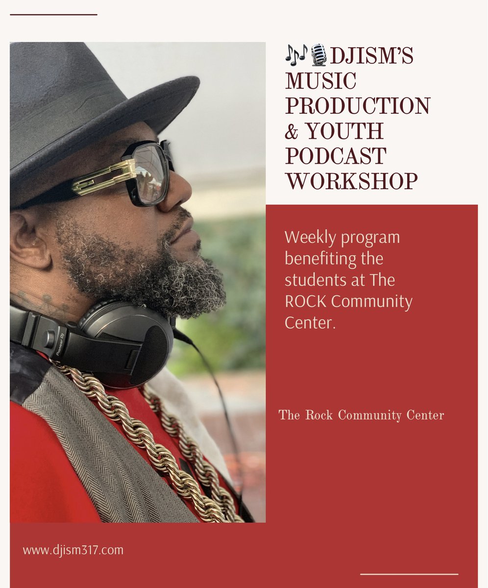 🎶🎙️DJiSM's Music Production &amp; Youth Podcast Program
ㅤ
Weekly program benefiting the students of The ROCK Community Center.
ㅤ
For workshop and mentoring inquiries visit djism317.com.
ㅤ
#djism317 #djservices #workshop #mentorship #mentor #indianapolis