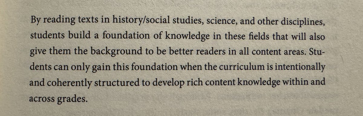 MrsPallone's tweet photo. WHAT content is being taught/chosen matters. Choose topics that build over the elementary years and across disciplines within the grade level. Sprinkling topics without consideration does not build/improve vocabulary acquisition. 3/4 #TheKnowledgeGap https://t.co/RzHr4KbX4t