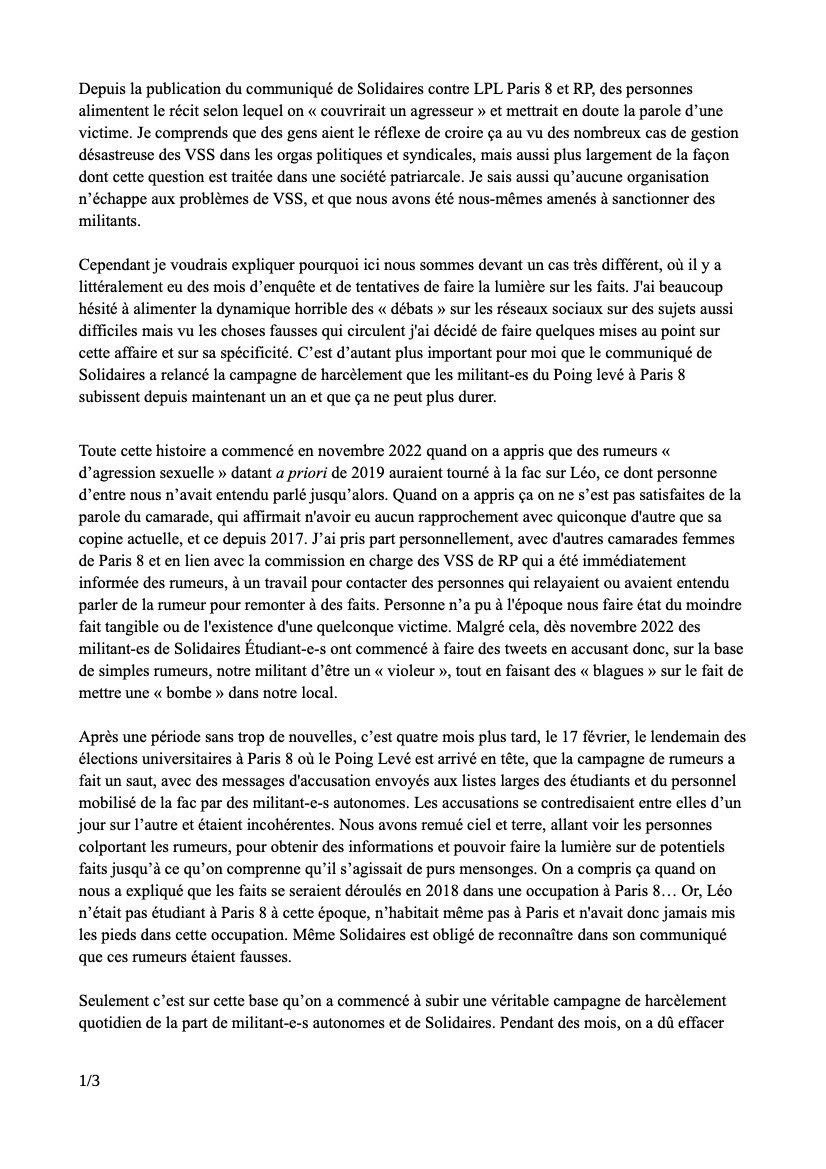 polystirene_'s tweet photo. Depuis la publication du communiqué de Solidaires contre LPL Paris 8 et RP, je reçois beaucoup de questions. En tant que militante féministe, je pense que c'est légitime et j’ai essayé d'apporter quelques éclaircissements sur cette affaire que j’ai suivie de l’intérieur ⤵️ https://t.co/FVmwrDDVi2