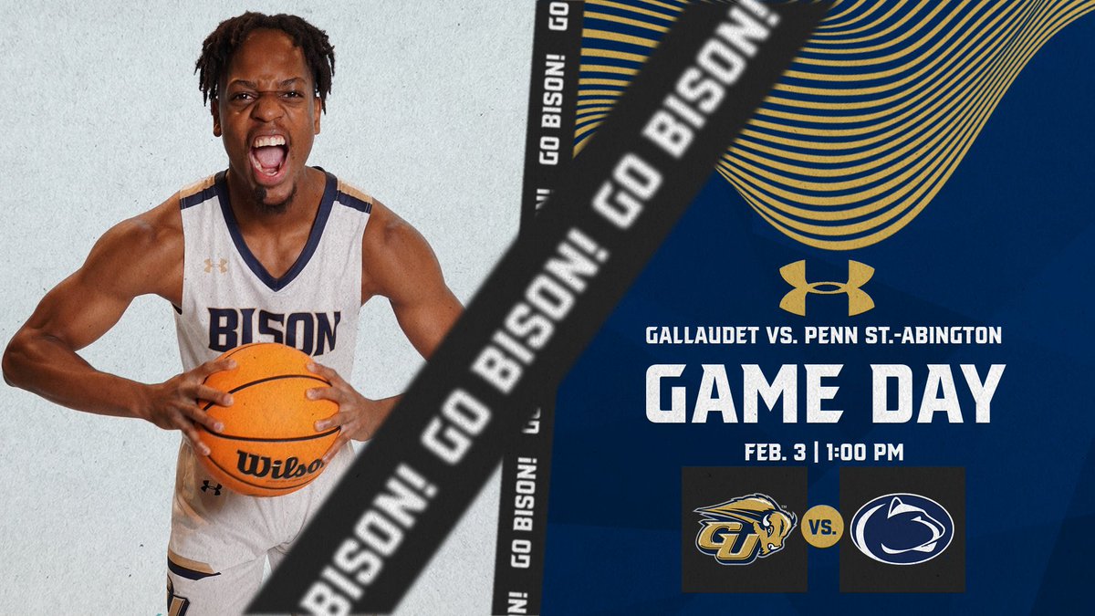 Gallaudet Men’s Basketball 🏀 Game Day ⏰ 1:00 PM 🆚 @abingtonsports 📍 Field House 📹 boxcast.tv/view/mens-bask… 📊 gallaudetbison.com/sidearmstats/m… #GUBison | #d3hoops