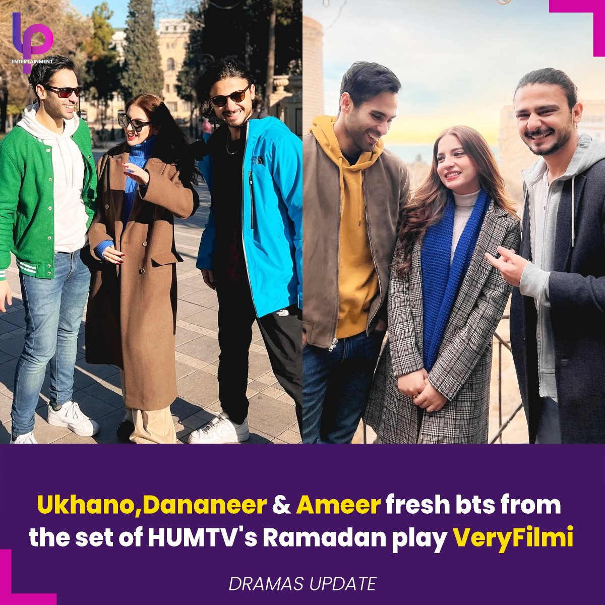 LP_Entertainmnt's tweet photo. Ukhano,Dananeer &amp; Ameer fresh bts from the set of HUMTV's Ramadan play VeryFilmi

#LPEntertainment #VeryFilmi #Humtv #Ukhano #AmeerGilani #DananeerMobeen https://t.co/YvYM9KGx54