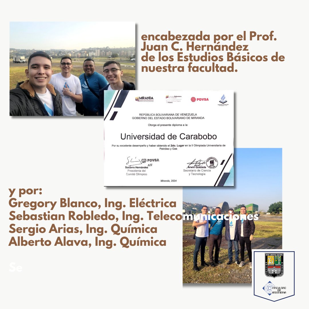FacIngenieriaUC's tweet photo. Prof. Juan C. Hernández de los Estudios Básicos,
Gregory Blanco. Escuela de Eléctrica.
Sebastian Robledo. Escuela de Telecom.
Sergio Arias. Escuela de Ingeniería Química
Alberto Alava. Escuela de Ingeniería Química https://t.co/IrfUGf9B5L