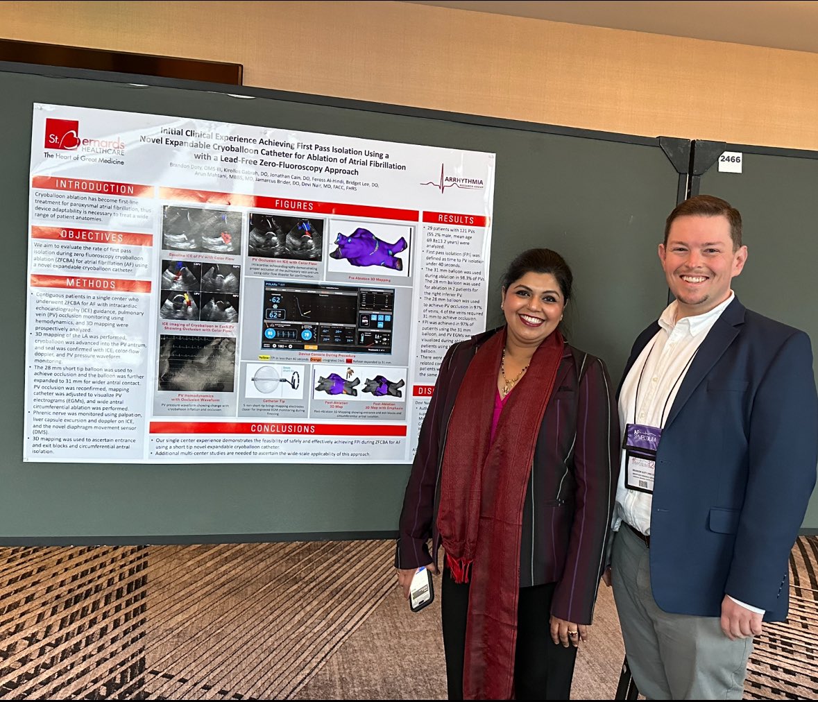 Proud to present our posters covering #zerofluoro ablation and first-pass PVI with the @BSCCardiology POLARx FIT expandable cryoballoon for #afib at @AFSymposium 2024! Expandable balloon allows for wider antral isolation in varied anatomies. @Drdevignair #ArrhythmiaResearchGroup