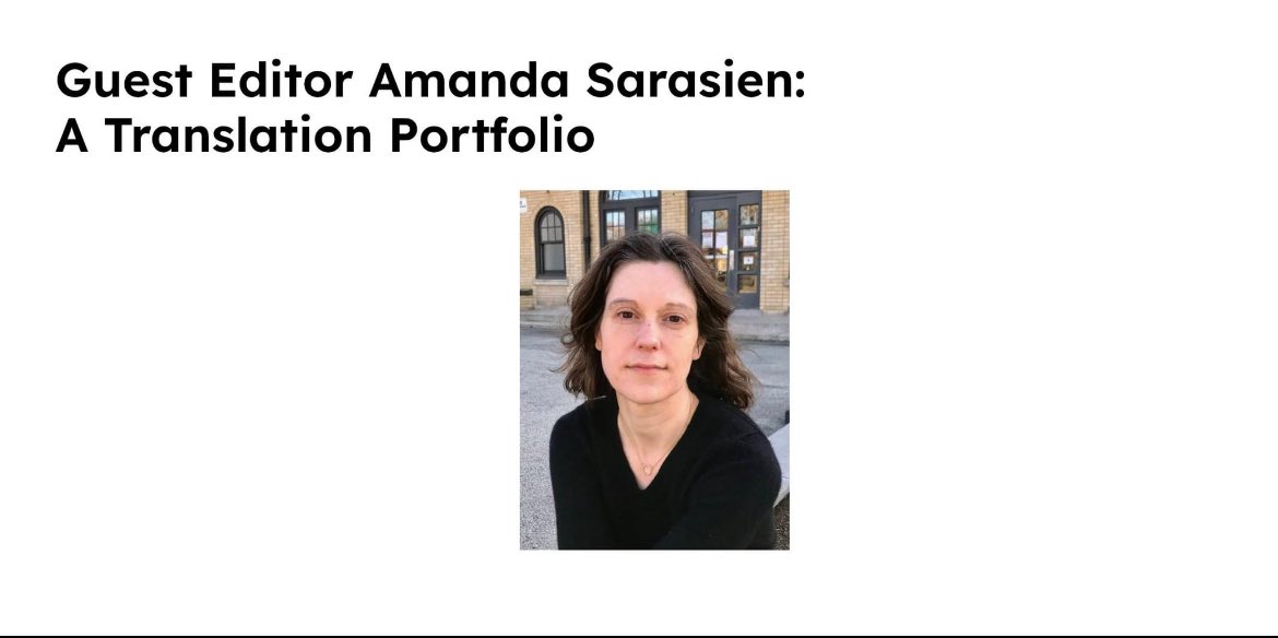 A little Saturday morning read. Our own <a href="/AmandaSarasien/">Amanda Sarasien</a> has edited a translation portfolio for West Branch Wired, featuring  a curation from Portuguese, Persian &amp; Icelandic. Read the pieces &amp; Amanda's beautiful editor’s note at: tinyurl.com/2s3zz3zu