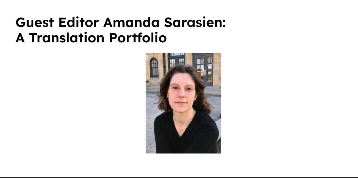 A little Saturday morning read. Our own @AmandaSarasien has edited a translation portfolio for West Branch Wired, featuring a curation from Portuguese, Persian & Icelandic. Read the pieces & Amanda's beautiful editor’s note at: tinyurl.com/2s3zz3zu