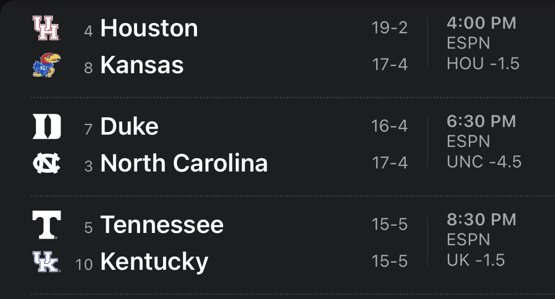 Sit me on a couch with ESPN on the TV from 4 - 10 PM &amp; I’m a happy lad. Incredible B2B2B slate on there