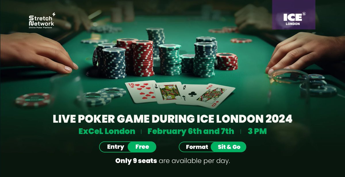 Come check Stand N2-130 during ICE 2024! Stretch Network Will Host a Live Poker Tournament. This is your chance to be part of an exciting poker experience and win a share of 2,000 FTN For registration details and more, click here: shorturl.at/jrAL5 Let the games begin! 🃏