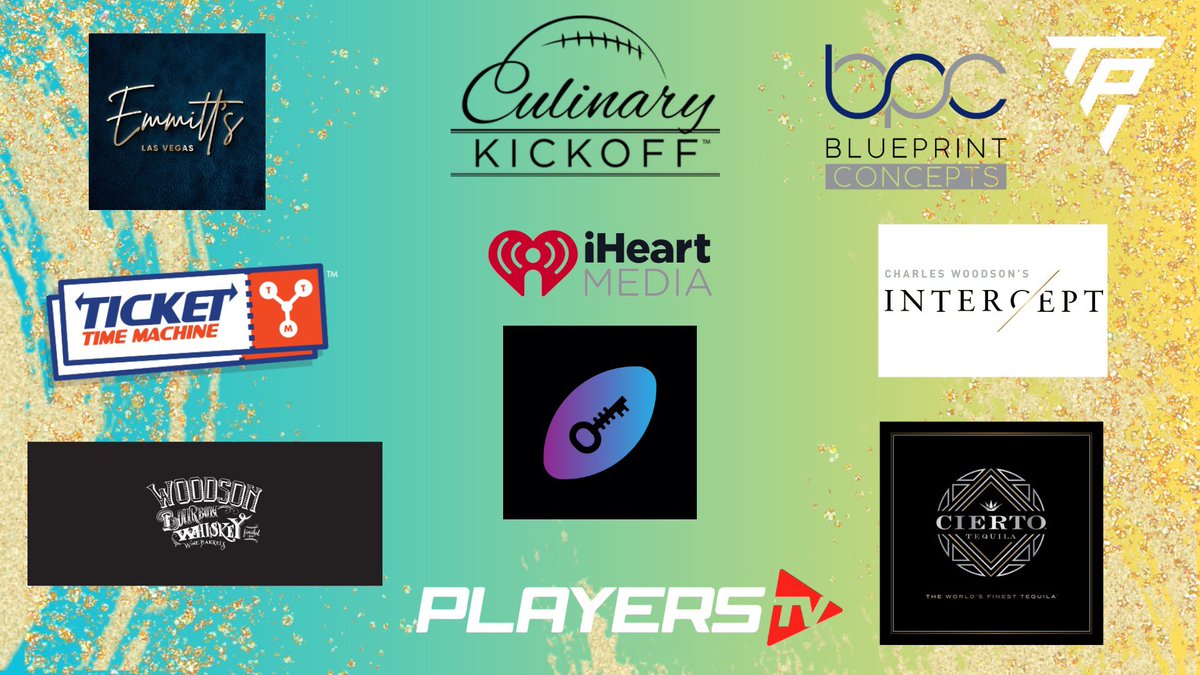 Our sponsor companies for the TPI Pre-Super Bowl Experience in Las Vegas, February 8! Emmitt’s Smith Steak House, <a href="/woodsonwhiskey/">Woodson Whiskey</a>, <a href="/CulinaryKickoff/">CulinaryKickoff</a>, <a href="/DecyfrSport/">Decyfr Sport</a>, <a href="/TicketTimeMach1/">Ticket Time Machine® 🎟️🎟️🎟️</a>, <a href="/CiertoTequila/">Cierto Tequila</a>, <a href="/TheBPConcepts/">Blueprint Concepts</a>, <a href="/InterceptWines/">Charles Woodson's Intercept Wines</a>, <a href="/ThePlayersTV/">PlayersTV</a> and <a href="/iHeartMedia/">iHeartMedia</a>!