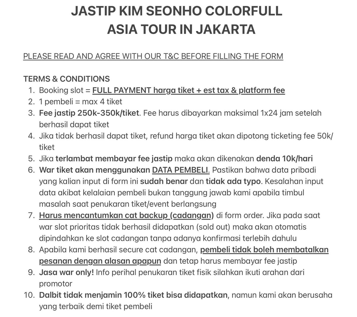 dalbitdotco's tweet image. T&amp;amp;C &amp;amp; how to order in pic. Jika ada pertanyaan lain feel free to DM us yaa

Order form ⤵️

[kim seonho jkt]
username ig/twt:
nama:
no hp:
cat prio: (jumlah - category) | ex: 1 - blue
cat backup: (jumlah - category) | ex: 1 - green
