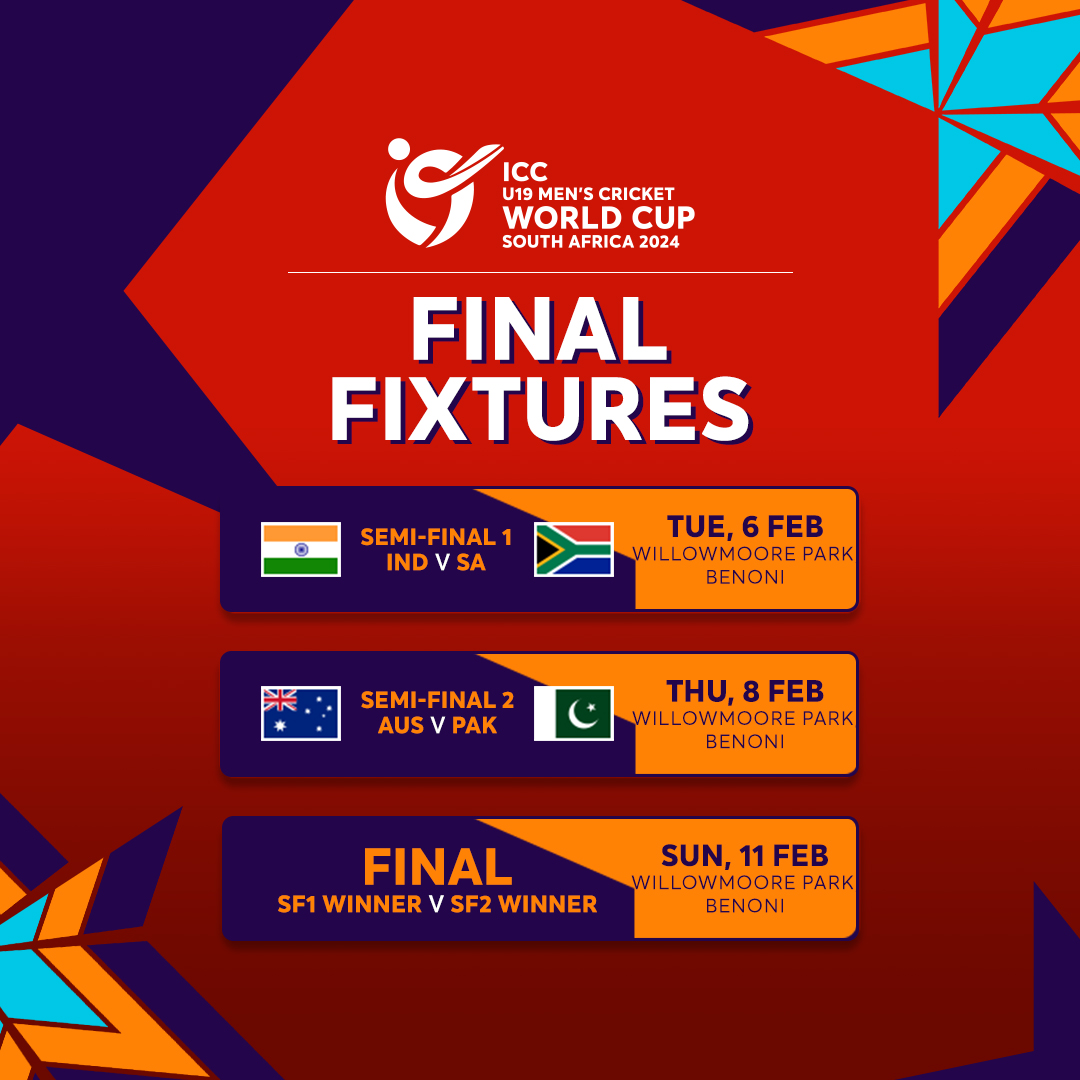 The #U19WorldCup 2024 semi-final match-ups are now confirmed 🌟