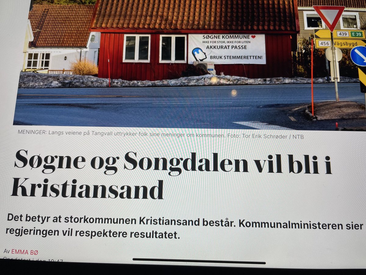 Da stemmer jeg for at kommunen får 300 mill kr av Staten til fremtidsrettede tiltak, bygge en god kommune. Sikker på at de vil komme godt med. Lykke til! #søgne #songdalen #kristiansand ⁦<a href="/vgnett/">VG</a>⁩ ⁦<a href="/SogneSongdalen/">Budstikka</a>⁩ ⁦<a href="/krskommune/">Kristiansand kommune</a>⁩