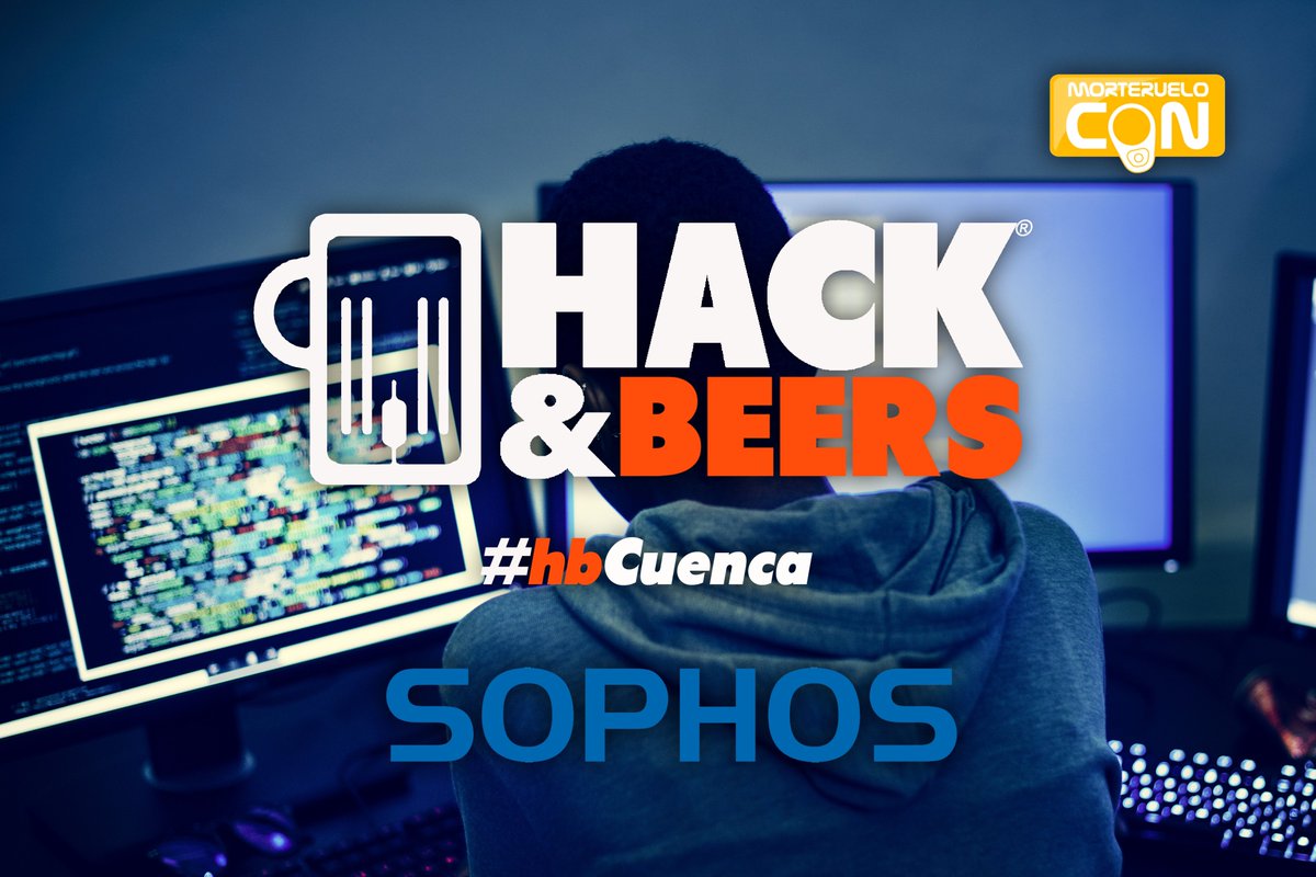 eduSatoe's tweet photo. Toca celebrar la X Edición de las @morteruelocon como manda la tradición, la noche del 22 de Febrero tenemos @hackandbeers Cuenca Vol 10 #hbCuenca con Marta Navarro, Alonso Martínez y @daviddojedaa
Patrocinio de @SophosIberia para las cervecitas del #networking #resoli #amigos #hacking 🤟😎🍻https://t.co/q0Ci0Aay6e #MorterueloCON2k24 #AjoArrieroLabs