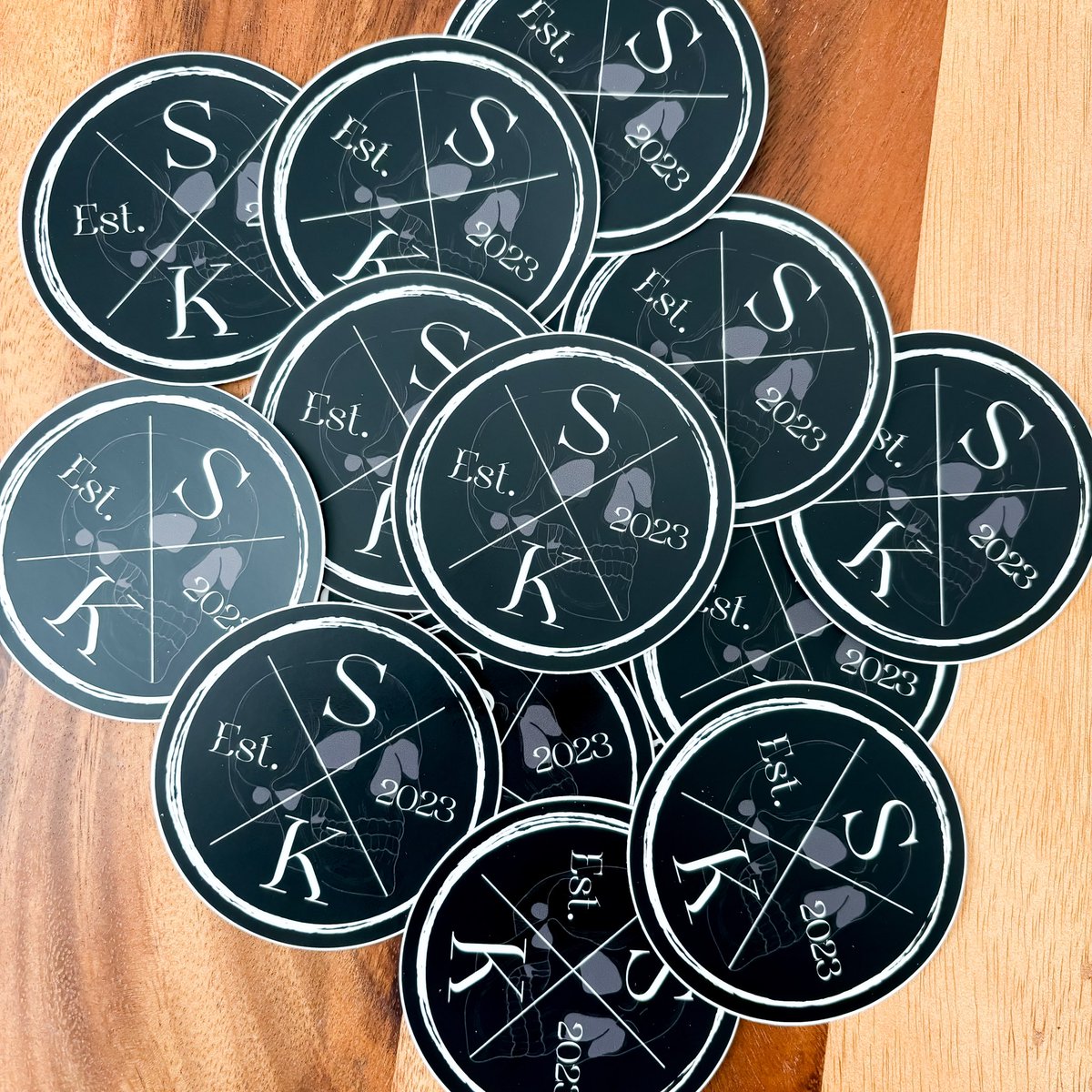 Here you can find our new stickers SK X 2023 🤘🏼💀 studiokonium.com 🏷️ SK Round Sticker >> @studiokonium << • • • • • #studiokonium #handmade #blackonyx #localbrand #novascotia #halifaxlocal #skstickers #skmagnets #stickers #skullsticker