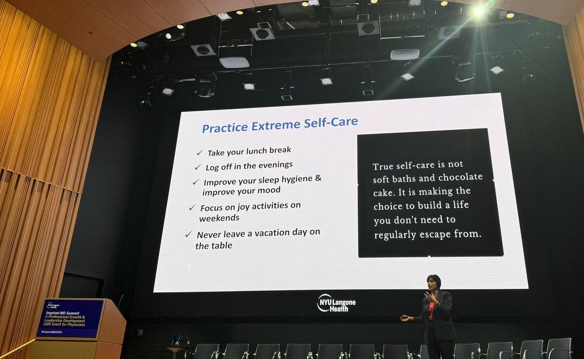 “Never leave a vacation day on the table” #1️⃣rule of running the medicine marathon is practicing extreme self-care💪🏼 @NeenaSAbrahamMD #InspiredMD2024 #GITwitter