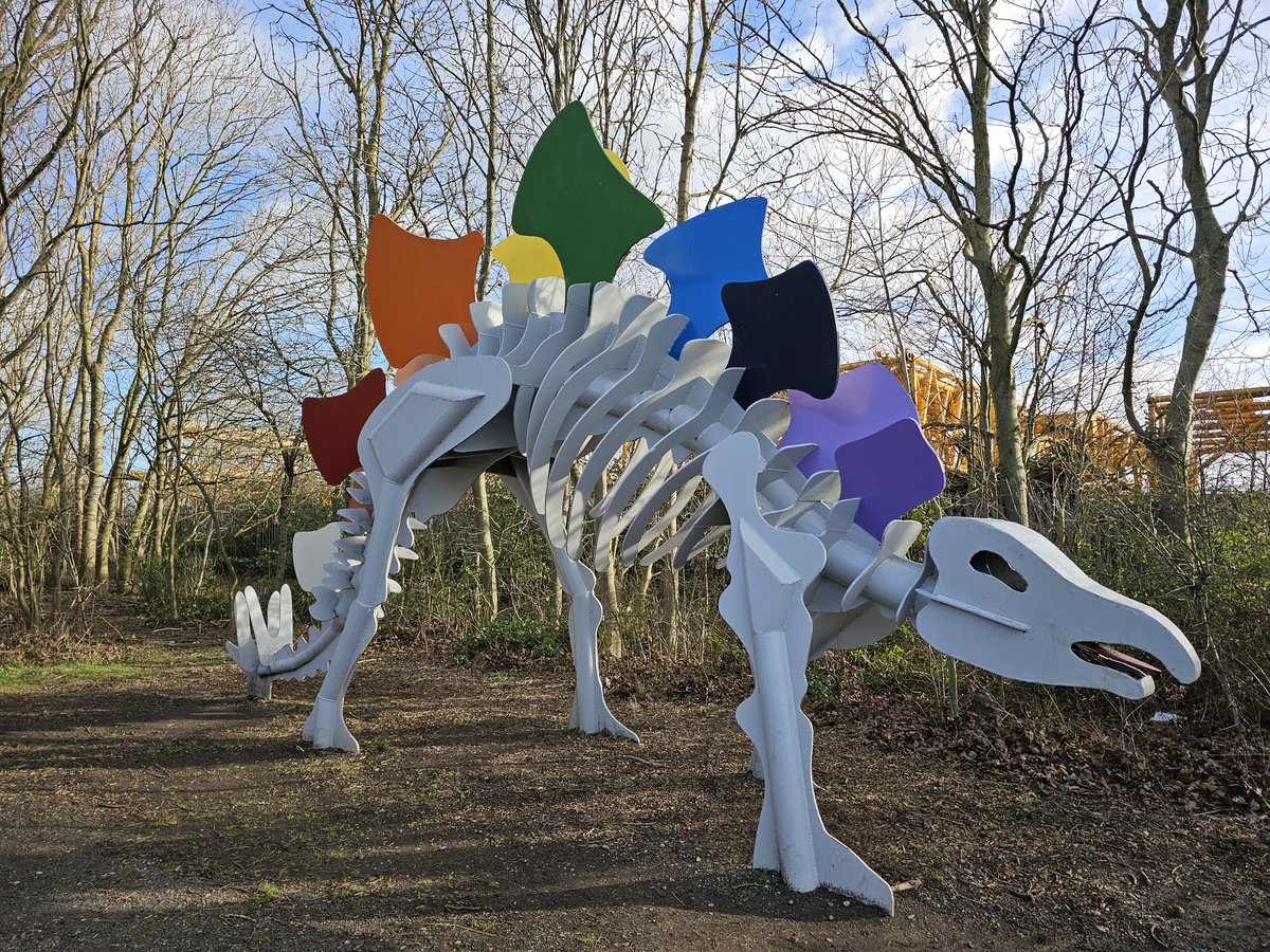 victoriacoules's tweet photo. What a delight in the Riverside Park in #Middlesbrough.. #Teessaurus - a set of fabulous metal sculptures of dinosaurs (and a mammoth), but under threat by 
@MbroCouncil so hope they do decide not to get rid of it. 
It was great to see kids and parents enjoying it!
Really cool 🦕 https://t.co/h7ITdjTXQ9