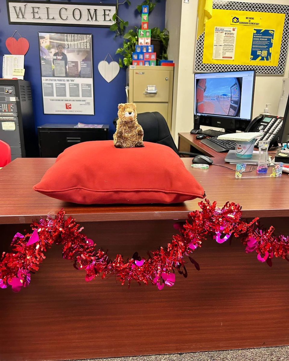 NewFuturesPrinc's tweet photo. Alva the Alvarado Groundhog Celebration! ⭐️ Spring is coming!!!
#abqschools #albuquerqueschools #apsschools #apselementary #apselementaryschool 
#Albuquerque #Albuquerquepublicschools 
#aps #TheStaroftheNorthValley #groundhogday @APS_Elementary @ABQschools https://t.co/O3dfXtGHRp