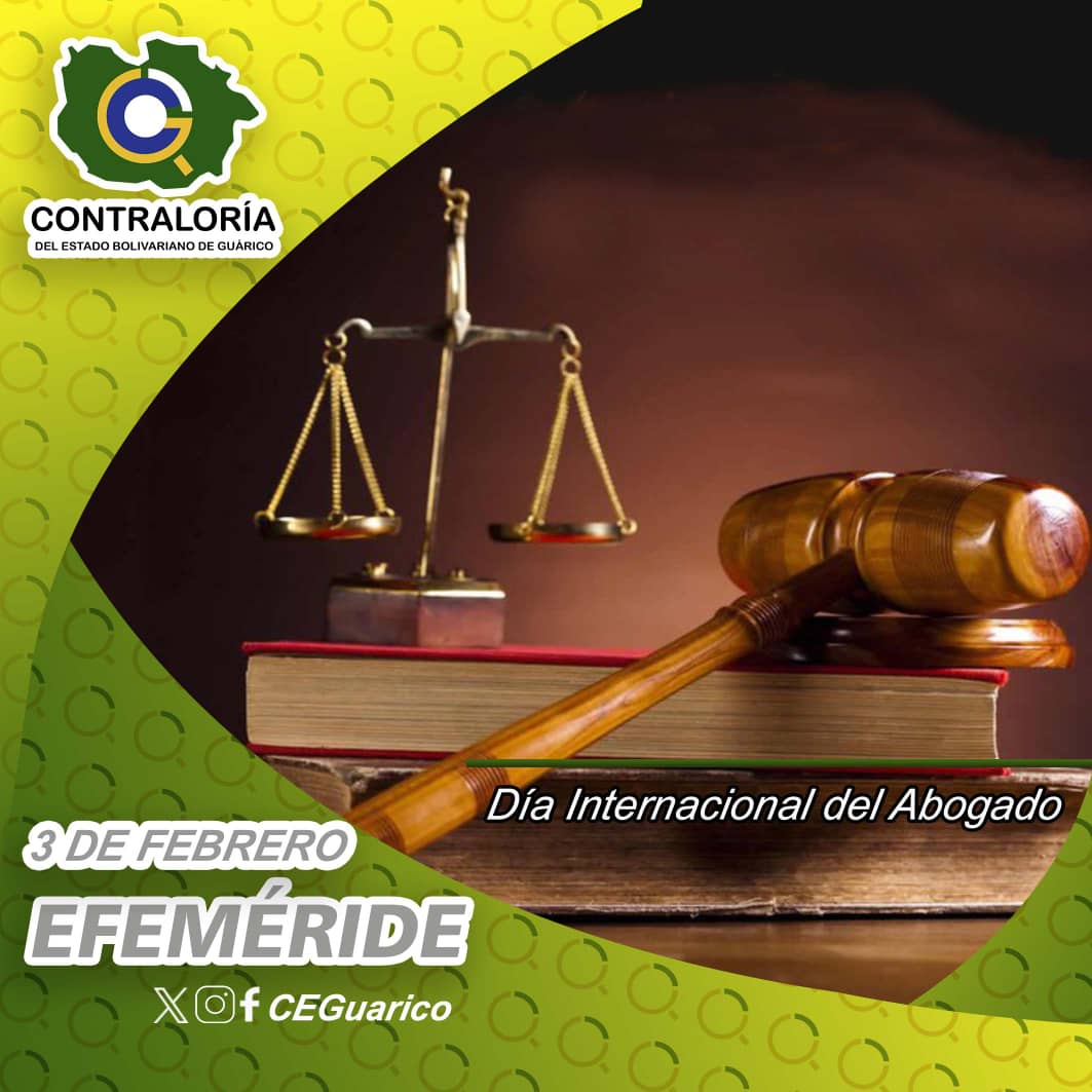 CEGuarico's tweet photo. #CEBGInforma El #3feb se celebra el Día Internacional del Abogado, con el objetivo de reconocer la labor de los hombres y mujeres de leyes que trabajan para conseguir un mundo más justo. #cebg #sncf @CGRVenezuela https://t.co/qAXKx2vUj2