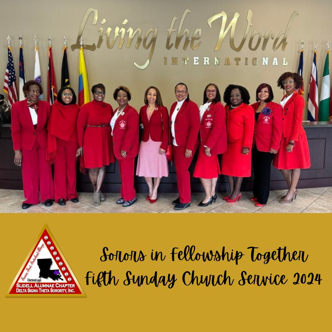 dstslidell's tweet photo. Last Sunday Slidell Alumnae worshipped together at Living the Word International under the leadership of Pastor Lawrence Weathersby. The service and fellowship was enjoyed by all.
#dstslidell #DSTSWR #DST1913 https://t.co/3vzlJHEh17