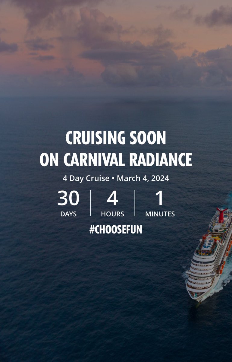 Ahhh im sooo excited!!! ⁦@CarnivalCruise⁩ #choosefun