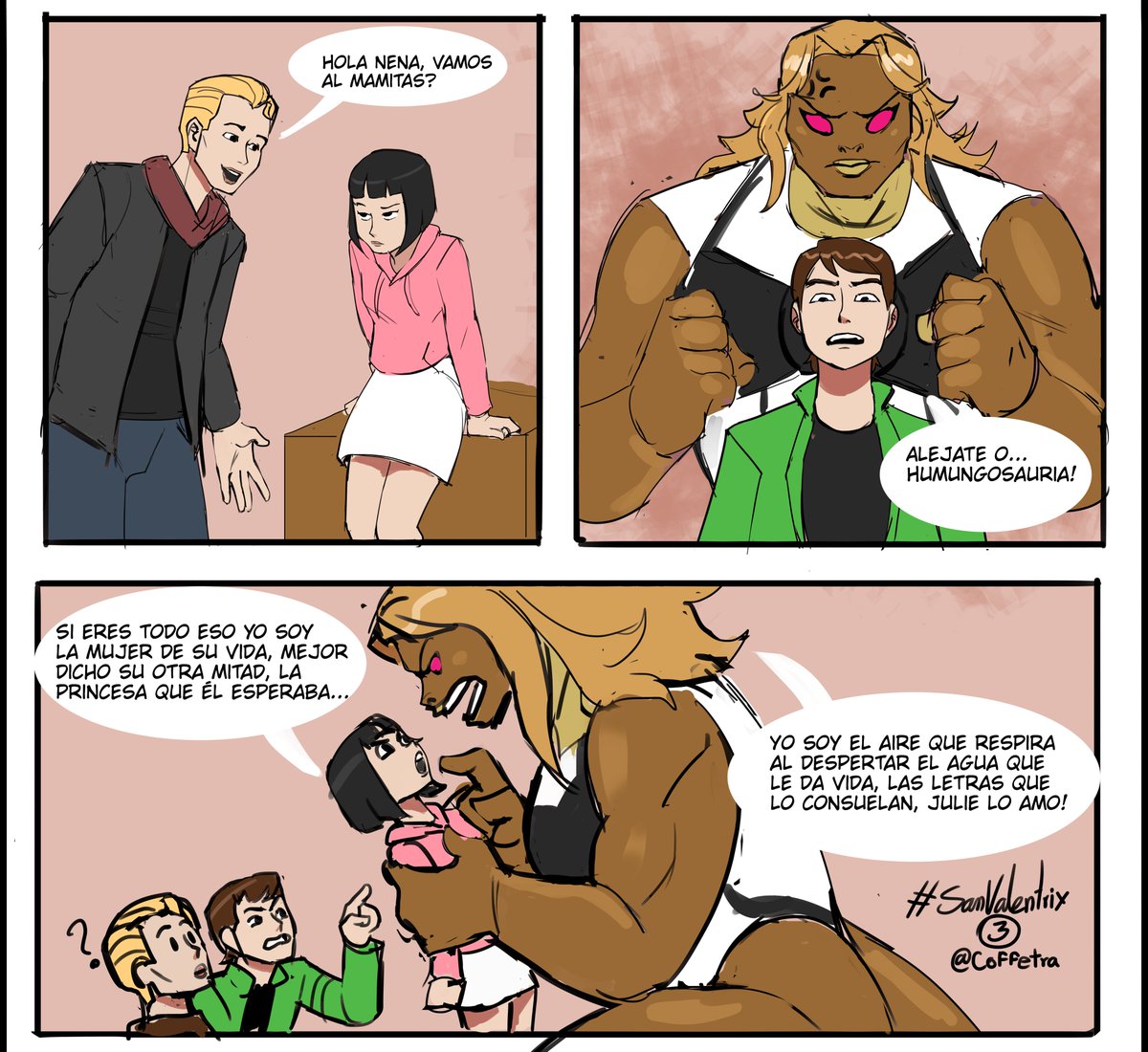 Aguantando como un campeón #SanValentrix #Chaquetrix #Chaquetrixfanart 

3.- Alien fuerte

Para este día hice un momo, no tiene mucha ciencia, espero les guste, puede haber puesto a cualquiera, pero humungosaurio hasta la muerte!

si les gusta siganme, habrá más de esto.