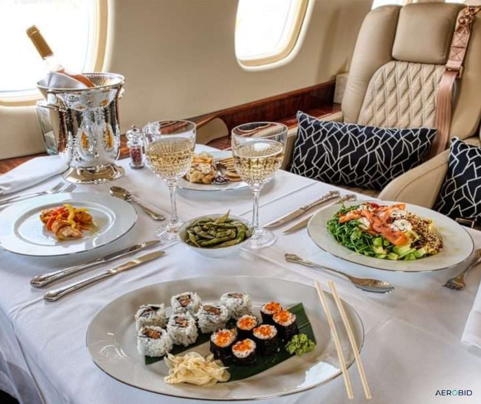 Indulge in delectable culinary creations with customised menus that transform each bite into a work of art.

Reach out to your AeroBid Broker today to make your envisioned menu a reality on board. 🍴 aero.bid 

#SkyDining #LuxuryAviation