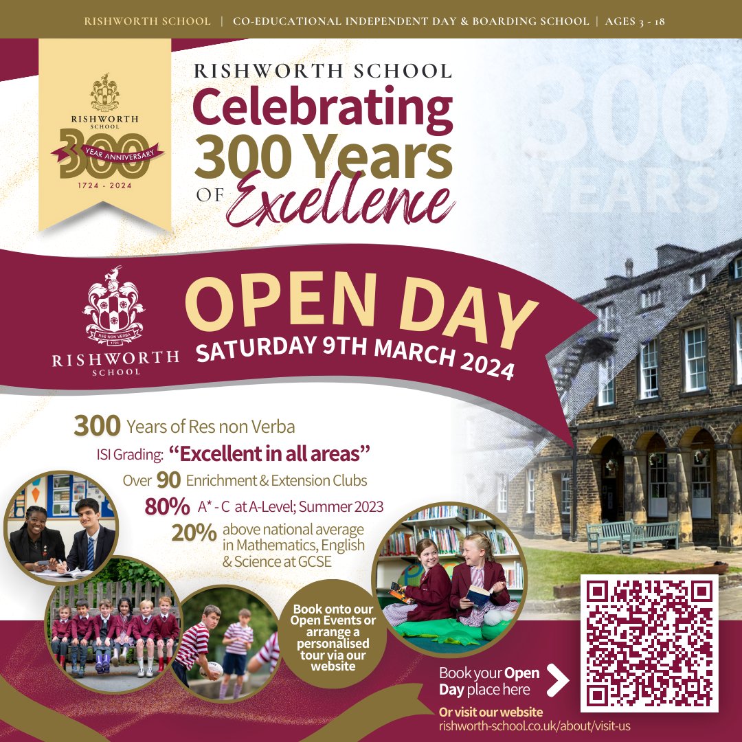 Rishworth1724's tweet photo. 🏫 Rishworth School Open Day Event - Saturday 9th March 2024!

If you want to book onto our upcoming Open Day please visit our website and book online here: https://t.co/lj7AI6myUM

#openday #rishworthopenevent #rishworthschool https://t.co/kQMNBZsPzr