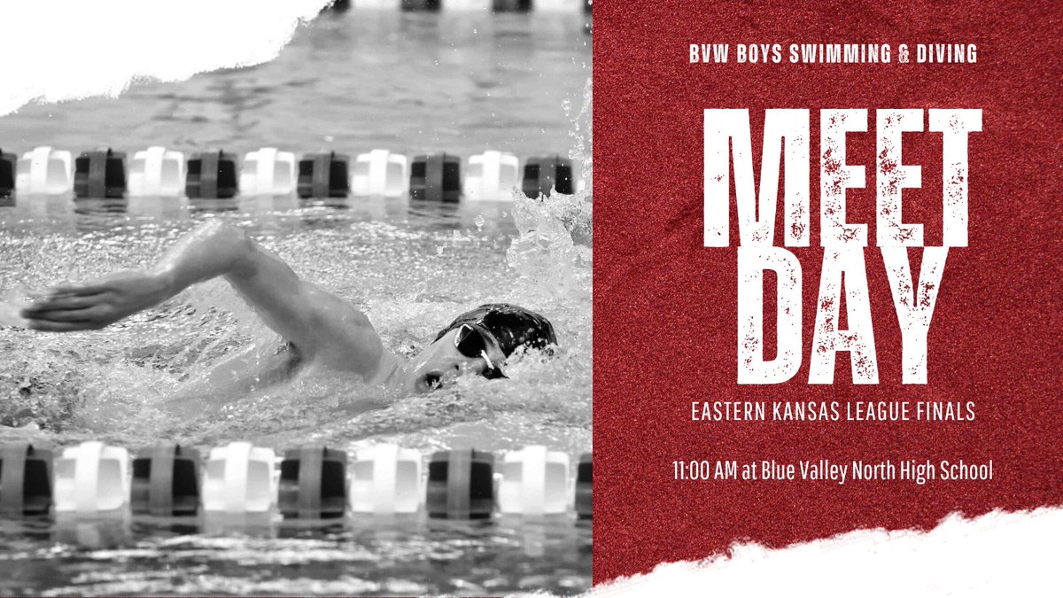 Boys' Swim & Dive EKL Championship Finals are today! Come out and support your Jags at their last meet before State! ⏱11:00am 📍BVN 🆚BVNW / BVN / BVH / BVSW / Aquinas / Miege / St. James 🎟$7/adult & $5/student 📱Results on Meet Mobile @BVWestJAGS @westjags