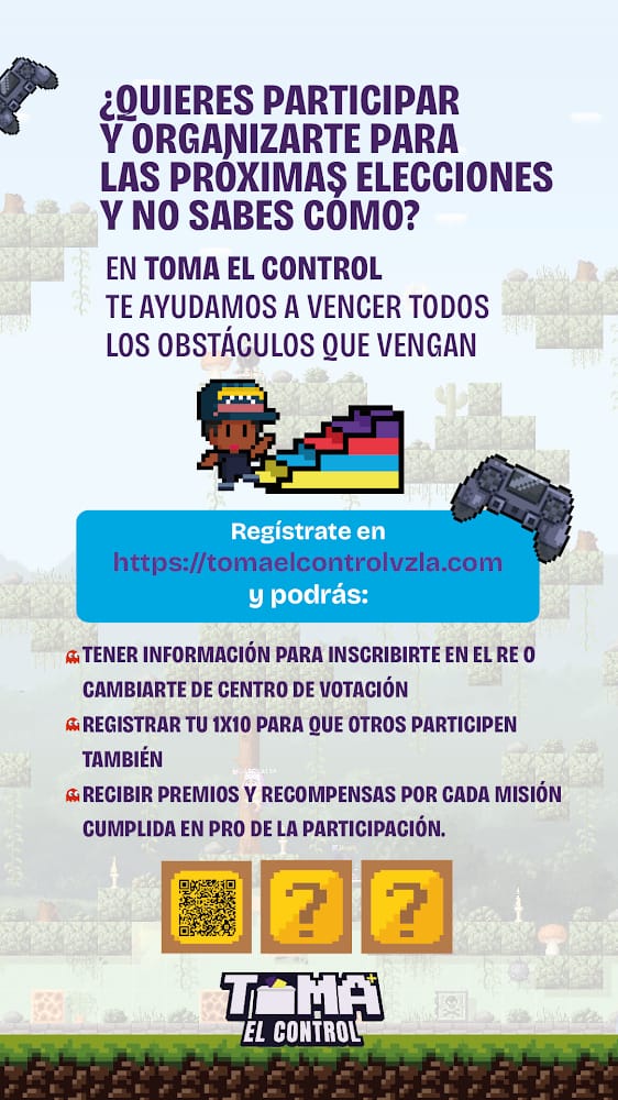 AccesoaJusticia's tweet image. Registrándote en #TomaElControl podrás recibir información actualizada de los puntos de inscripción, estar enterado de oportunidades emergentes de participación y formar parte de una comunidad de promotores del voto de los jóvenes.