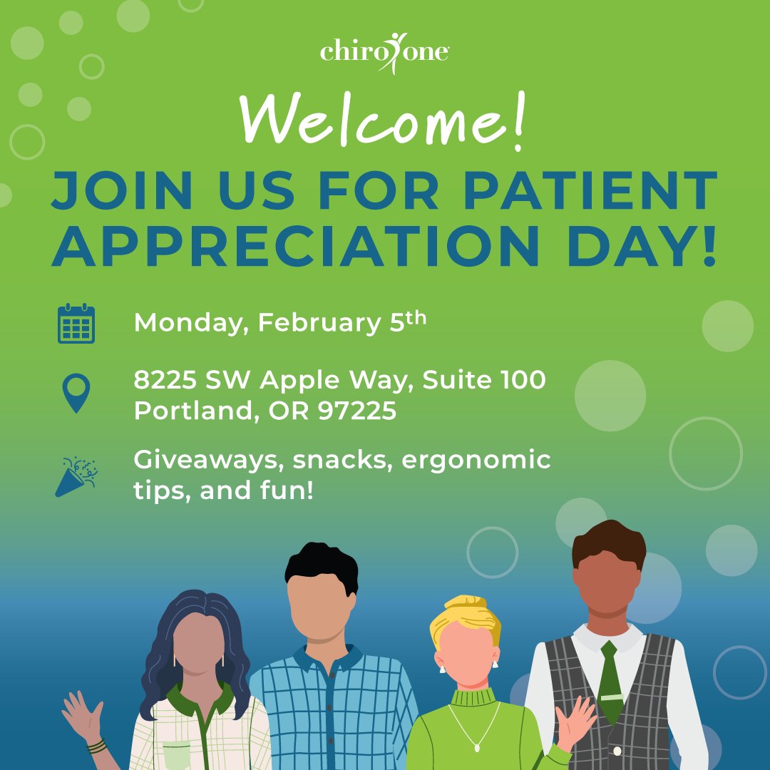 Raleigh Hills patients, join us for Patient Appreciation Day at Chiro One of Raleigh Hills on Monday, February 5!
