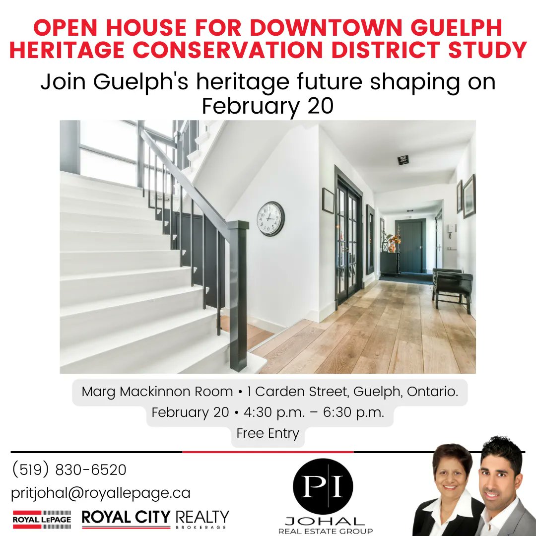 🏛️ Shape Guelph's Heritage Future!
Join the Downtown Heritage Conservation District Study.

#communityevent #guelphrealestate #johalrealestategroup #royallepage #guelphomes #localartisans #uniquehomedecor #shoplocal #supportlocalartists #artisanalmarket #communityliving