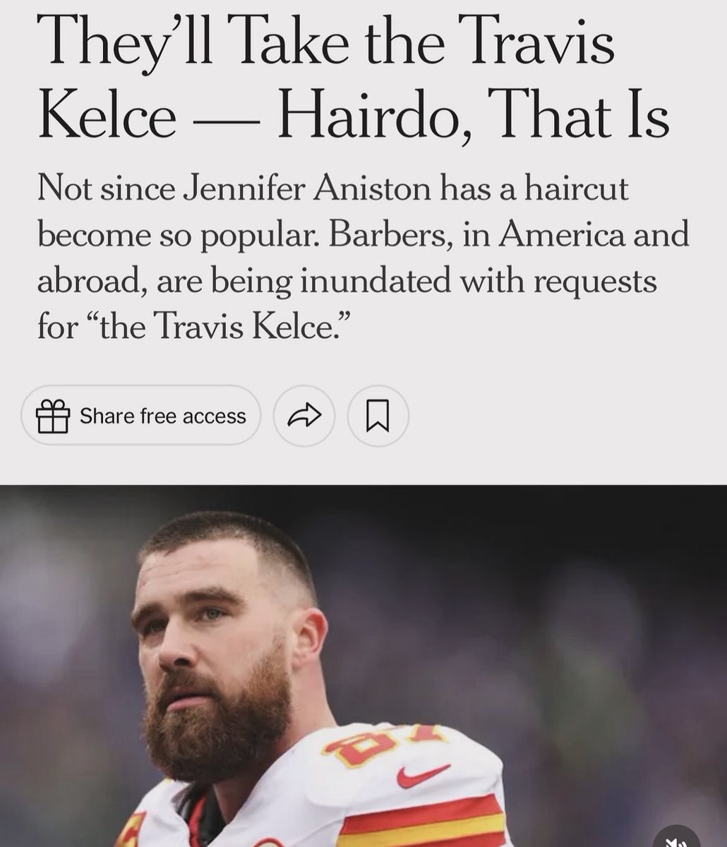 You know what @nytimes you are so right! I used to ask my barber in West Philly for a “high top Kelce” 🤣🤣🤣
